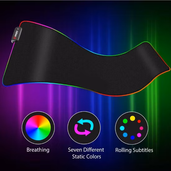 Custom Extended Large Mousepad RGB LED Glowing Keyboard Mat Promotion Gift Desk Mat Gamer Natural Rubber Gaming Mouse Pad Gamer Computer Accessories
